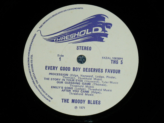 画像: The MOODY BLUES - EVERY GOOD BOY DESERVES FAVOUR : With INSERTS (Matrix# 2W/1W ) ( Ex++/Ex+++,MINT-)  / 1971 UK ENGLAND ORIGINAL  Used LP