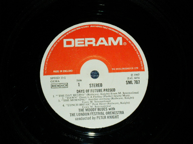 画像: The MOODY BLUES -  DAYS OF FUTURE PASSED (Matrix# 3W/3W ) ( Ex++/MINT-)  / 1967 UK ENGLAND ORIGINAL "STEREO" Used LP