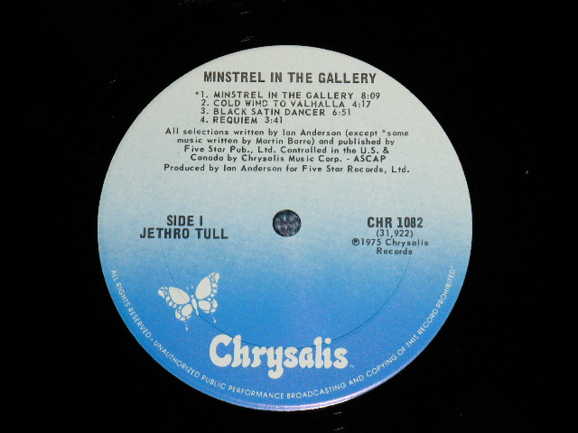 画像: JETHRO TULL - MINSTREL IN THE GALLERY  ( Ex+++/Ex+++ ) / 1977 US AMERICA  REISSUE Used LP 