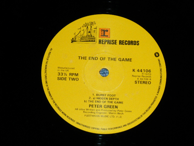 画像: PETER GREEN -  THE END OF THE GAME ( Ex+/Ex+++ ) / 1972 UK ENGLAND REISSUE Used LP 