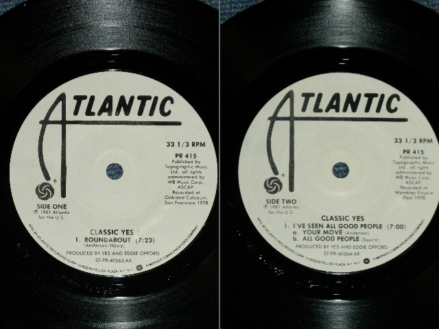画像: YES  -  CLASSICS +Bonus EP ( Ex++/MINT-)  / 1981 US AMERICA ORIGINAL Used  LP  with EP  