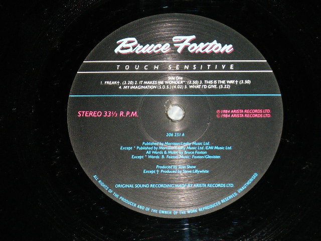 画像: BRUCE FOXTON of THE JAM -TOUCH SENSITIVE  ( Ex/Ex+++ EDSP)  / 1984 WEST-GERMANY  ORIGINAL Used LP 