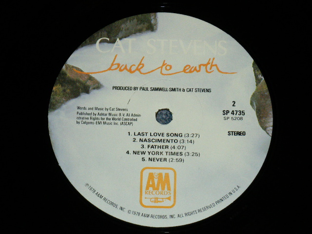画像: CAT STEVENS - BACK TO EARTH ( MINT-/MINT-) / 1978 US AMERICA ORIGINAL Used LP 