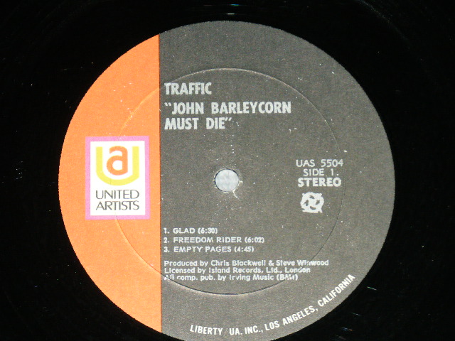 画像: TRAFFIC - JOHN BARLEYCORN MUSIC  (Ex++/MINT-/Ex++/MINT-) / 1977 Version US AMERICA REISSUE "MULTI COLOR Label" Used LP 