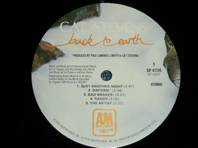 画像: CAT STEVENS - BACK TO EARTH ( MINT-/MINT-) / 1978 US AMERICA ORIGINAL Used LP 