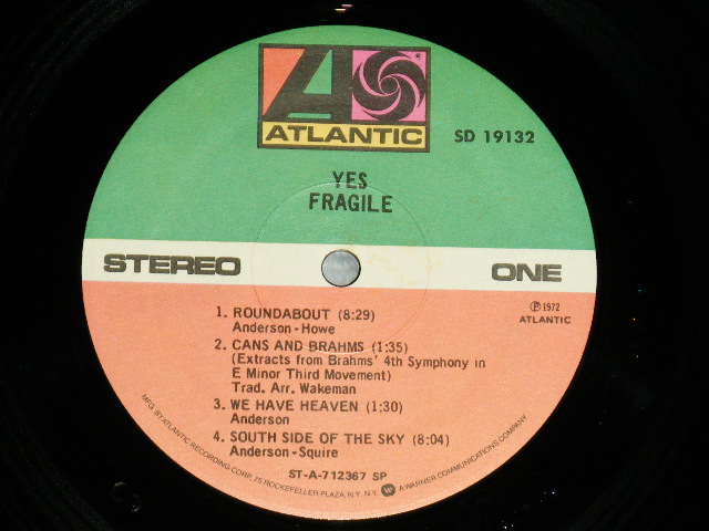画像: YES  - FRAGILE   (  Matrix # ST-A-712367-K  / ST-A-712368-P 1-1 ) ( Ex+++/MINT-)   / 1977 Version  US AMERICA Reissue Used  LP 