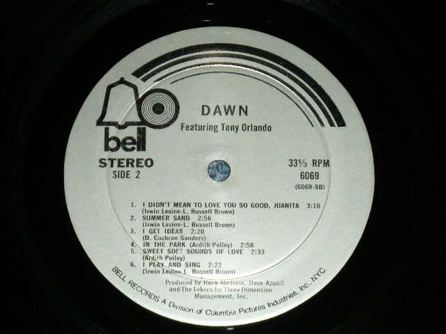 画像: DAWN featuring TONY ORLANDO  - DAWN : Including WHAT ARE YOU DOING SUNDAY? ( Ex+/Ex+++) / 1974? US AMERICA ORIGINAL Used  LP 