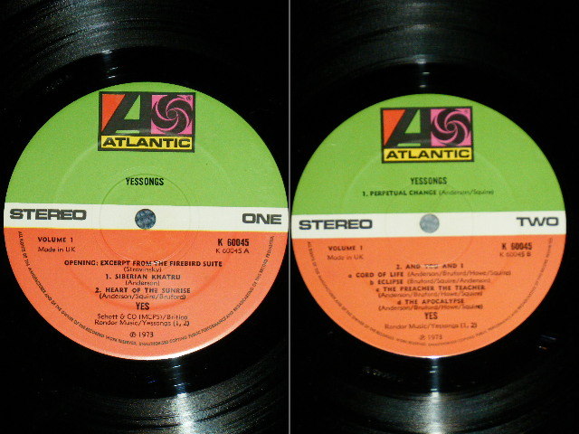 画像: YES -  YESSONGS ( Matrix # A1/B1/C1/D1/E1/F1) (Ex/Ex+++)   / 1973 UK ENGLAND ORIGINAL 1st Press "RED & GREEN Label"  Used 3-LP  