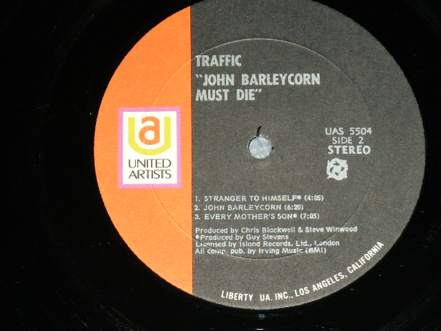 画像: TRAFFIC - JOHN BARLEYCORN MUSIC DIE (Ex++/Ex+++ ) / 1970 US AMERICA ORIGINAL "STEREO" Used  LP 