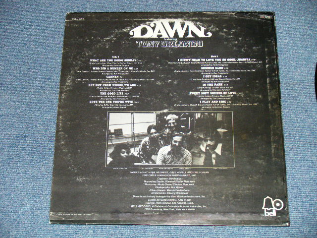 画像: DAWN featuring TONY ORLANDO  - DAWN : Including WHAT ARE YOU DOING SUNDAY? ( Ex+/Ex+++) / 1974? US AMERICA ORIGINAL Used  LP 