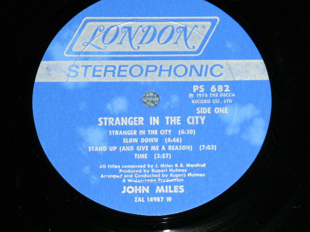 画像: JOHN MILES - STRANGER IN THE CITY  ( Ex/Ex+++)  / 1976  US AMERICA ORIGINAL Used LP