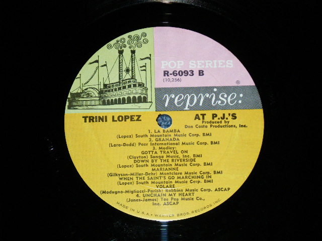 画像: TRINI LOPEZ - AT PJ'S  ( Ex++/Ex+++ ) / 1963 US AMERICA ORIGINAL 1st Press "MULTI COLOR Label" MONO Used  LP 
