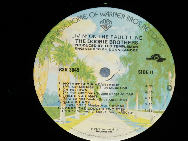 画像: The DOOBIE BROTHERS - LIVIN' ON THE FAULT LINE   (Ex+/Ex+++,MINT-) / 1977 US AMERICA ORIGINAL Used  LP 