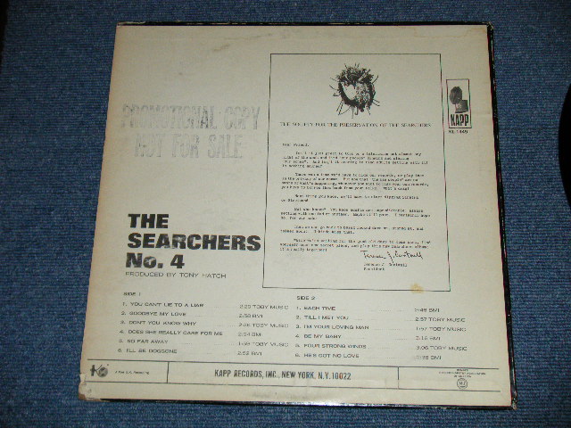 画像: THE SEARCHERS - No.4  ( Ex/Ex+,Ex+++ Looks:Ex++ ) / 1965 US AMERICA ORIGINAL "WHITE LABEL PROMO" "MONO" Used LP 