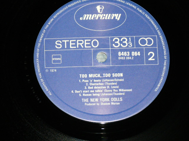 画像: NEW YORK DOLLS - TOO MUCH TOO SOON  (Ex+++/MINT- ) / NETHERLANDS (HOLLAND) ORIGINAL?  Used LP 