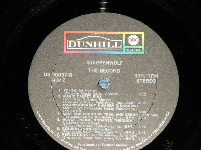 画像: STEPPENWOLF - THE SECOND (  "UN-GLOSSY Label" ) (Matrix # A /B )  ( Ex/Ex+++ Looks:Ex+) / 1968 US AMERICA ORIGINAL Used LP 