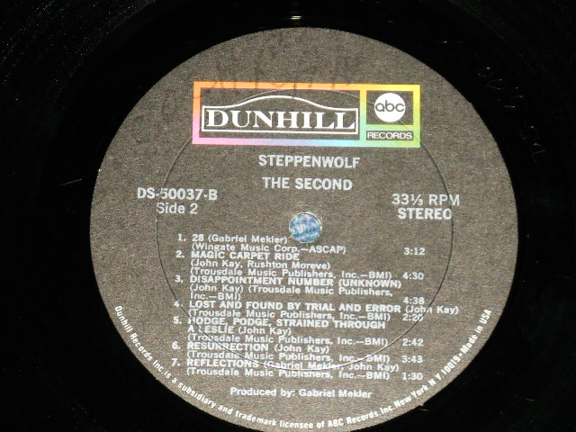画像: STEPPENWOLF - THE SECOND (  "UN-GLOSSY Label" ) (Matrix # A /B )  ( Ex++,Ex+/Ex+++ Looks:Ex++) / 1968 US AMERICA ORIGINAL Used LP 