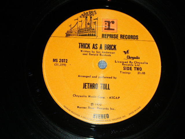 画像: JETHRO TULL - THICK AS A BRICK  ( Ex++/Ex++) /  1972 US AMERICA  ORIGINAL "BROWN  Label"  Used LP 