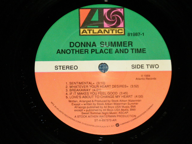 画像: DONNA SUMMER - ANOTHER PLACE AND TIME ( MINT/MINT)  / 1989 US AMERICA ORIGINAL Used  LP    