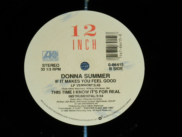 画像: DONNA SUMMER - THIS TIME I KNOW IT'S FOR REAL ( Ex+/Ex)  / 1989 US AMERICA ORIGINAL Used  12"     