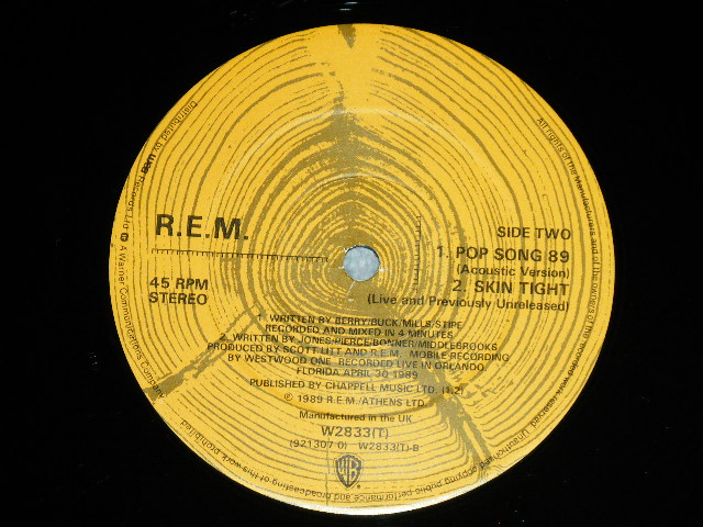 画像: R.E.M. -  STAND ( MINT-/MINT-) / 1989 UK ENGLAND ORIGINAL Used 12" 