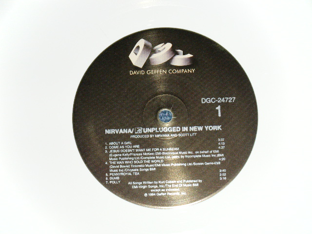 画像: NIRVANA - UNPLUGGED IN NEW YORK ( Ex+++/MINT-) / 1994 US AMERICA ORIGINAL Limited "WHITE Wax Vinyl" Used LP 