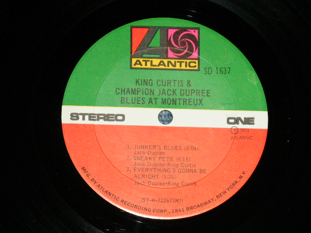 画像: KING CURTIS & CHAMPION JACK DUPREE - BLUES AT MONTREUX ( Ex+/Ex+++ )  / 1973 US AMERICA ORIGINAL 1st Press "1841 BROADWAY Label" Used LP 