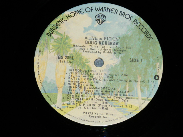画像: DOUG KERSHAW - ALIVE & PICKIN'   (Ex+++/Ex+++,MINT-) / 1975 US AMERICA ORIGINAL Used  LP 