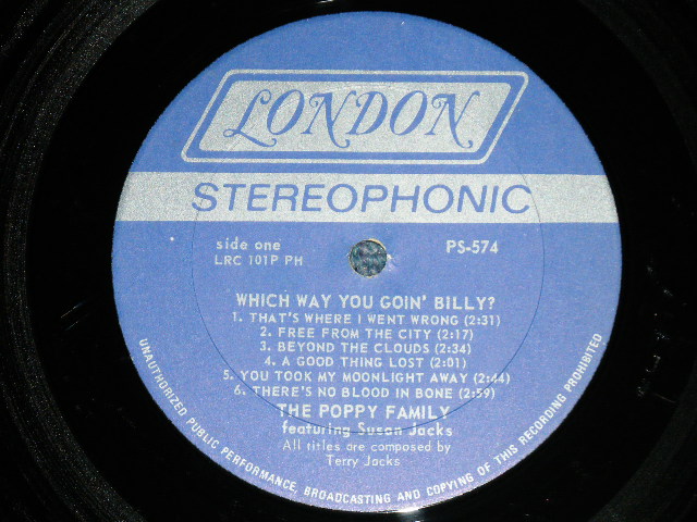 画像: THE POPPY FAMILY feat. SUSAN JACKS - WHICH WAY YOU GOIN' BILLY?  ( POP PSYCHE) ( Ex/Exlll)  / 1969 US AMERICA ORIGINAL Used LP 