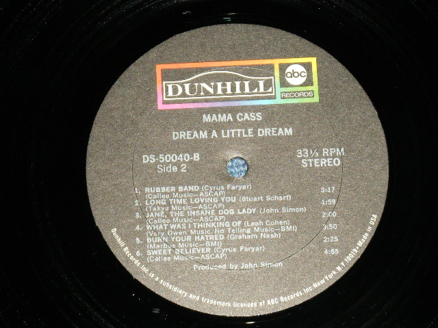 画像: MAMA CASS ELLIOT (of MAMAS & PAPAS)  - MAKE YOUR OWN KIND OF MUSIC ( Matrix # A) DS-50071-A  B) DS-50071-B  ) (Ex++/MINT-  BB)  / 1969 US AMERICA 2nd press "Un-GLOSSY Label" Used LP 