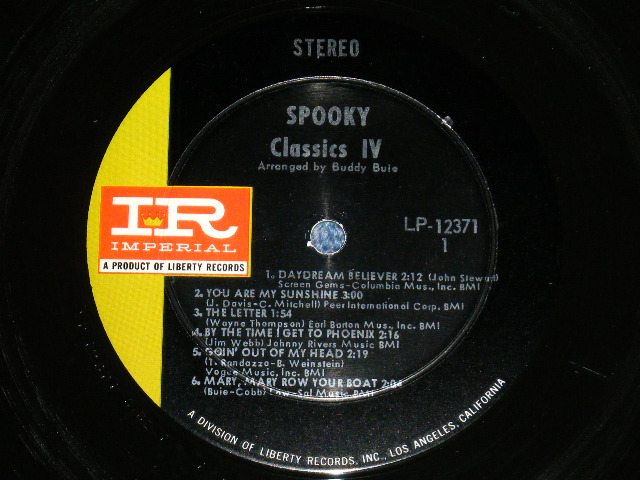 画像: CLASSICS IV - SPOOKY( Ex/Ex+++ )  / 1968 US AMERICA ORIGINAL Used LP 