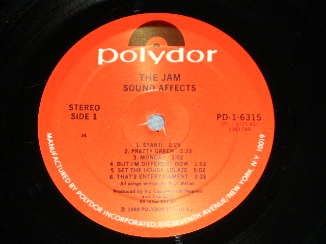 画像: THE JAM - SOUND AFFECTS ( Ex++/Ex+++ )  / 1980  US AMERICA ORIGINAL Used LP 