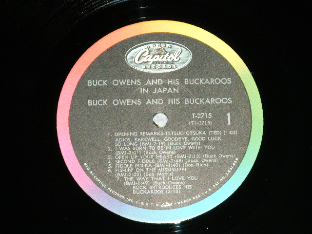 画像: BUCK OWENS and His BUCKAROOS - IN JAPAN ( Ex+/Ex+++ : BB) / 1967 US AMERICA  ORIGINAL "BLACK with RAINBOW RING Label" MONO Used LP 