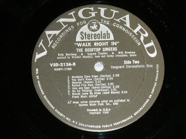 画像: The ROOFTOP SINGERS - WALK RIGHT IN!  (Ex+++/Ex+++, Ex+++ Looks:Ex++ EDSP) / 1963 US AMERICA ORIGINAL "STEREO" Used LP 