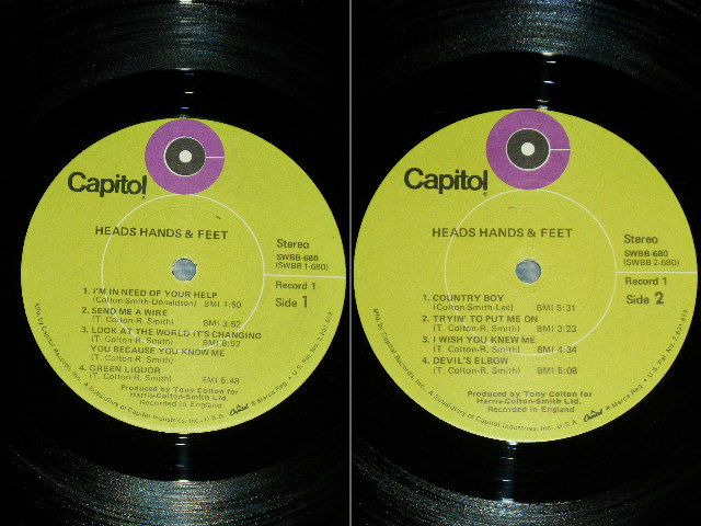 画像: HEADS HANDS & FEET ( ALBERT LEE) -  HEADS HANDS & FEET  ( VG+++/Ex++ Looks:Ex+ )  / 1971 US AMERICA  ORIGINAL "Lime GREEN with 'C' logo on Top Label" Used 2-LP's 
