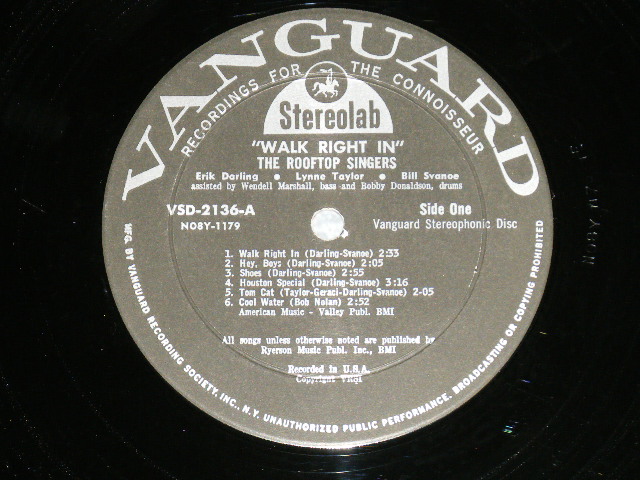 画像: The ROOFTOP SINGERS - WALK RIGHT IN!  (Ex+++/Ex+++, Ex+++ Looks:Ex++ EDSP) / 1963 US AMERICA ORIGINAL "STEREO" Used LP 