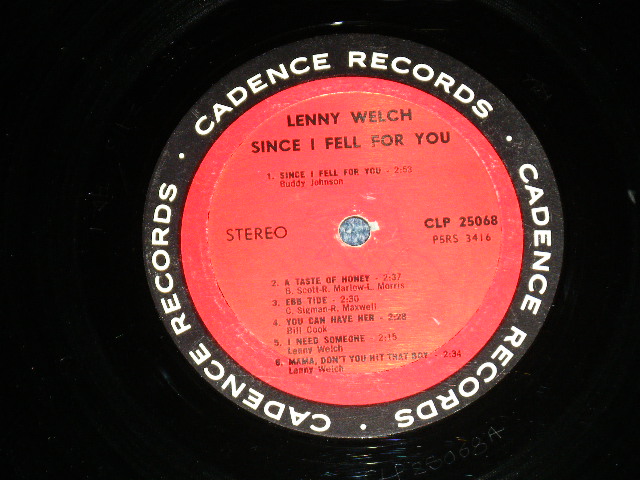 画像: LENNY WELCH - SINCE I FELL FOR YOU ...( Ex+/Ex+,Looks:Ex-  Ex++ ) / 19６3 US AMERICA ORIGINAL STEREO  Used LP 