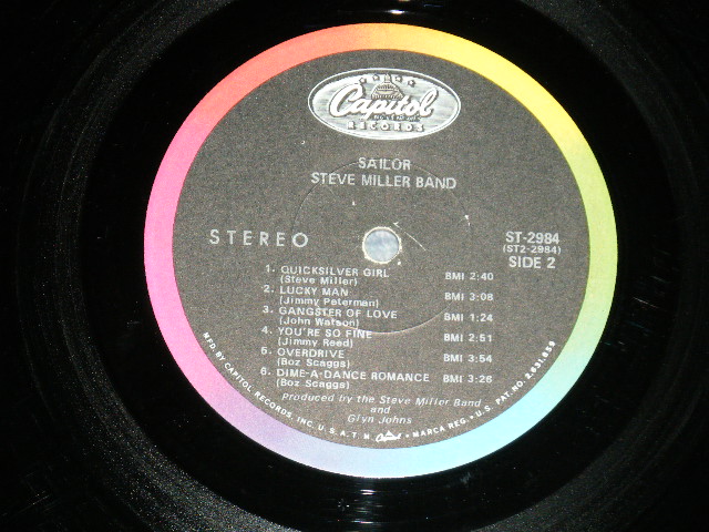画像: STEVE MILLER BAND - SAILOR ( Ex/Ex+ : EDSP)   / 1968 US AMERICA ORIGINAL "BLACK with RAINBOW Label" Used LP 