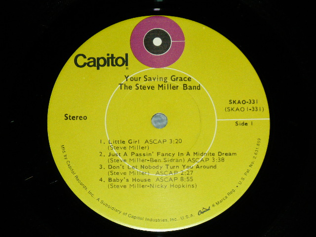 画像: STEVE MILLER BAND - YOUR SAVING GRACE ( Ex+/Ex+++) / 1969 US AMERICA ORIGINAL "LIME GREEN with 'C' ON TOP Label" Used LP 