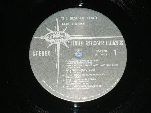 画像: CHAD & JEREMY - THE BEST OF  ( Ex++/Ex+++ ) / 1960's US AMERICA 2nd press "BLACK with SILVER Print Label"  Used LP 