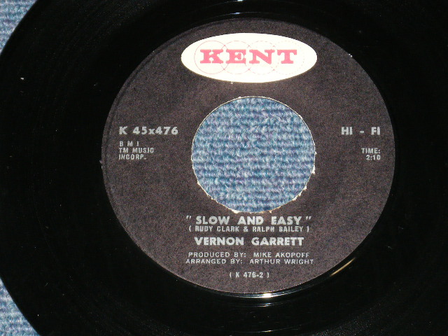 画像: VERNON GARRETT -  RUNNING OUT : SLOW AND EASY  : NORTHERN SOUL ( Ex++/Ex++ ) / 1960's  US AMERICA ORIGINAL  Used  45rpm 7" Single  