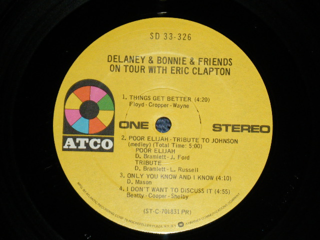 画像: DELANEY & BONNIE & FRIENDS - ON TOUR WITH ERIC CLAPTON (Matrix # ST-C-701831-B/ST-C-701832-B )   ( Ex+/MINT- )    / 1976 ?  Version US AMERICA  3rd Press"Small 75 ROCKFELLER Logo on Bottom Label" Used LP 
