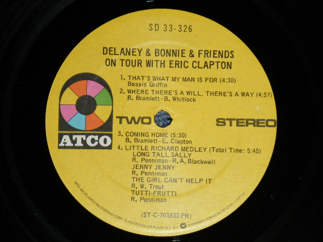 画像: DELANEY & BONNIE & FRIENDS - ON TOUR WITH ERIC CLAPTON (Matrix # ST-C-701831-B/ST-C-701832-B )   ( Ex+/MINT- )    / 1976 ?  Version US AMERICA  3rd Press"Small 75 ROCKFELLER Logo on Bottom Label" Used LP 