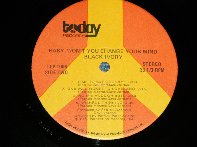 画像: BLACK IVORY - BABY WON'T YOU CHANGE YOUR MIND ( Ex++/MINT-)   / 1972 US AMERICA ORIGINAL Used LP 