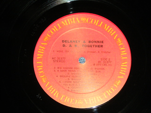 画像: DELANEY & BONNIE - D.B. TOGETHER (Matrix # PAL 31377 3-1 /PBL 31377  3-1 )   ( MINT-/MINT- )  / 1972 US AMERICA  ORIGINAL Used LP 