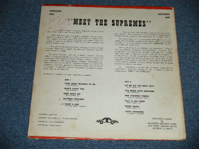 画像: THE SUPREMES - MEET THE SUPREMES : 1st Press Withdraw "STOOL"Cover ( Ex/Ex+++ )  / 1963 US AMERICA "Early  Press LARGE Logo on Label" MONO USed LP 