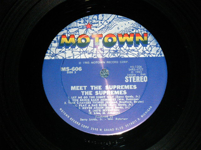 画像: THE SUPREMES - MEET THE SUPREMES : 2nd Press Front Cover ( MINT-/MINT- )  / 1963 US AMERICA "Early  Press LARGE Logo on Label" STEREO  USed LP 