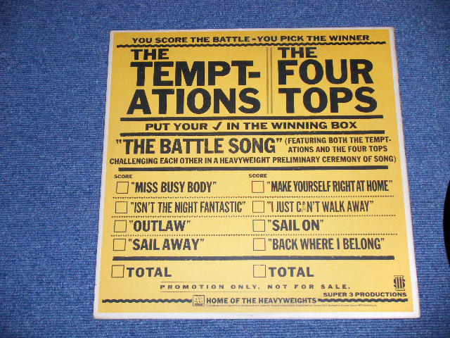 画像: The TEMPTATIONS / The FOUR TOPS - The BATTLE OF THE CHAMPIONS ( Ex+/MINT- ) / 1983   US AMERICA ORIGINAL "PROMO ONLY" Used  LP 