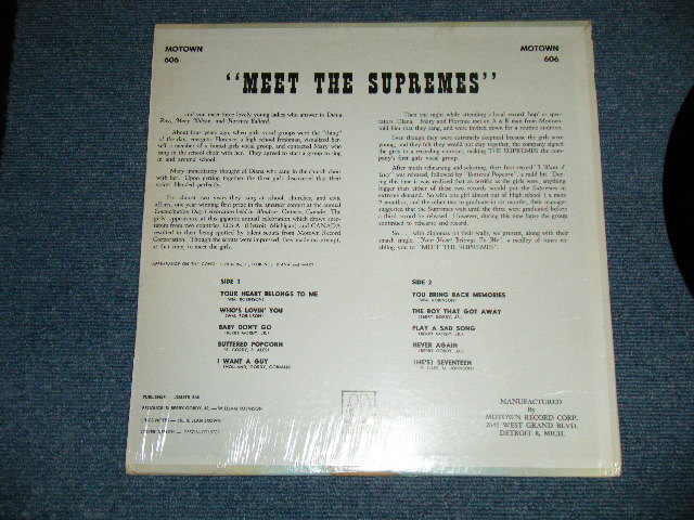画像: THE SUPREMES - MEET THE SUPREMES : 2nd Press Front Cover ( MINT-/MINT- )  / 1963 US AMERICA "Early  Press LARGE Logo on Label" STEREO  USed LP 