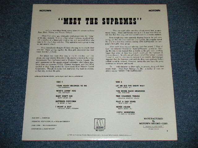画像: THE SUPREMES - MEET THE SUPREMES :  Withdraw Style "STOOL"Cover ( Ex+++/MINT-  )  / 1980's  US AMERICA  RFEISSUE STEREO USed LP 